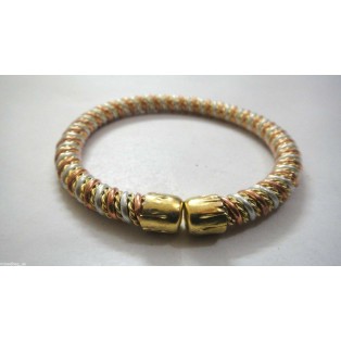 PLAIN Copper & Brass Twisted Braid Cuff Bracelet Wristlet Wristband - 7 mm Thick